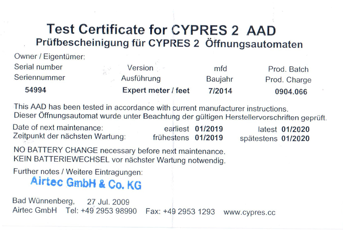 Zertifikat für CYPRES